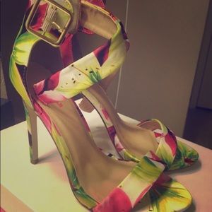 Floral sandal heels